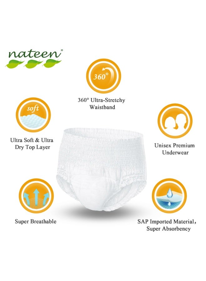 Nateen Flexi Soft Adult Diapers Pants,Incontinence Pull Up,Medium,Waist Size 90-130cm,10 Count Adult Pull Ups,Superior Comfort,Excellent Combination of Protection. - Image 5